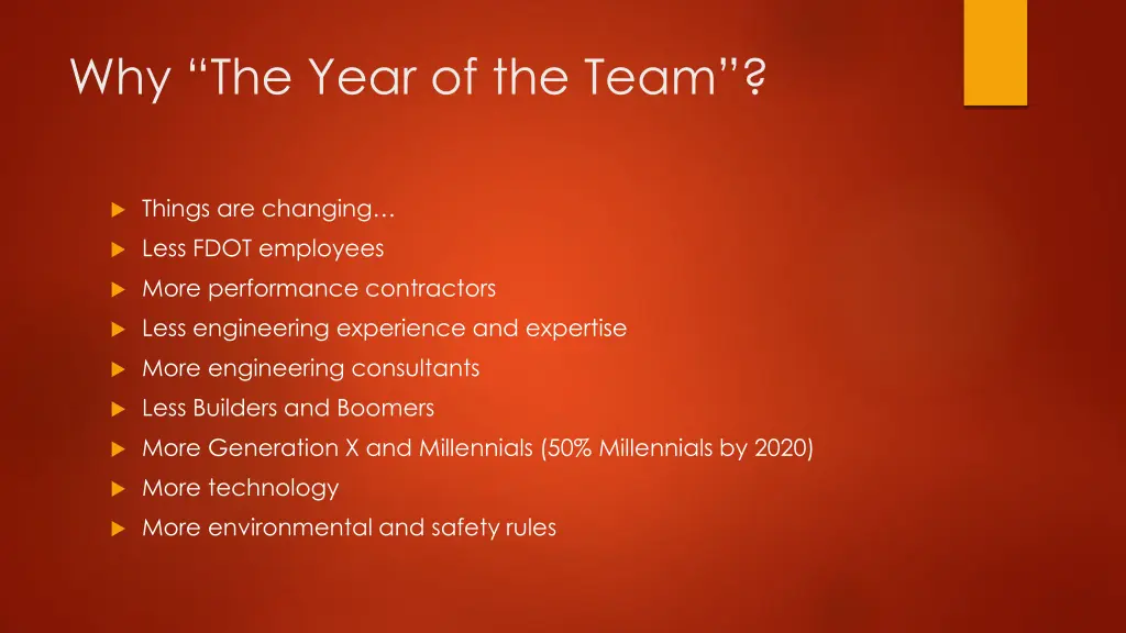 why the year of the team