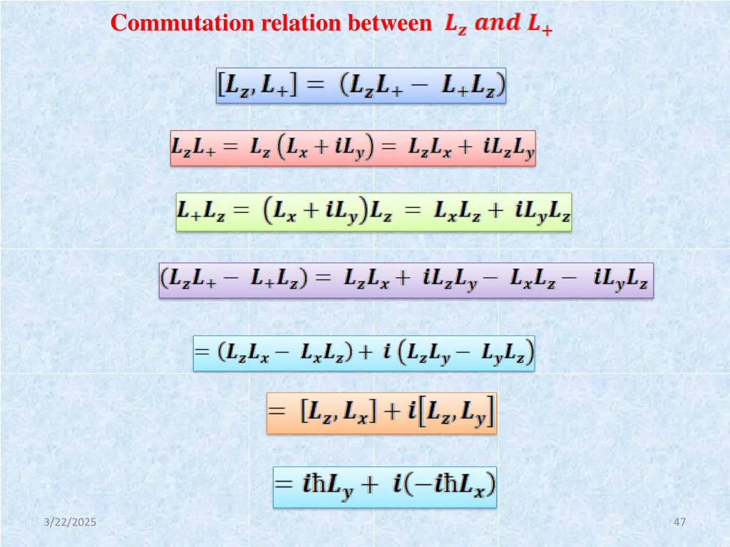 commutation relation between 1