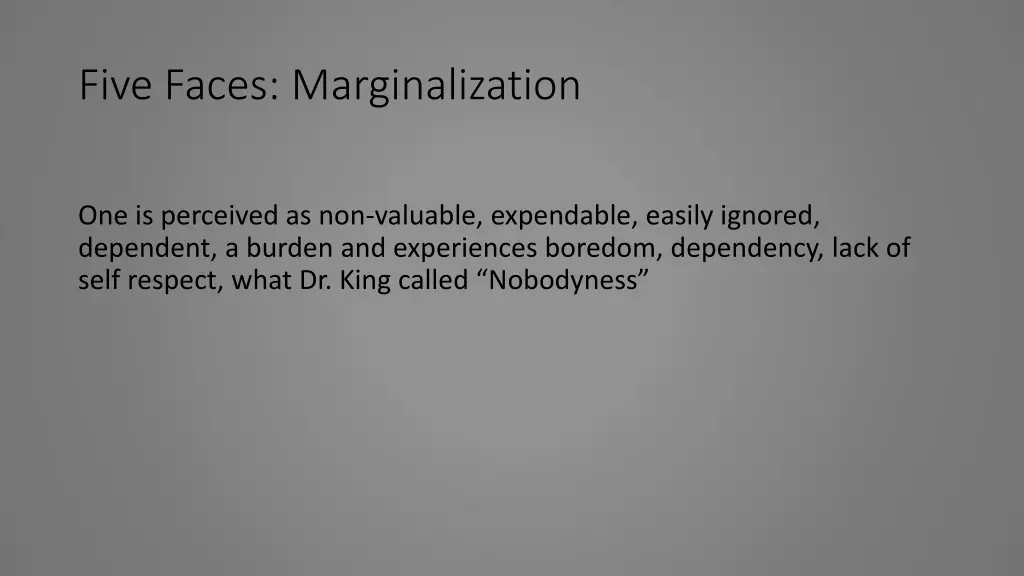 five faces marginalization 1