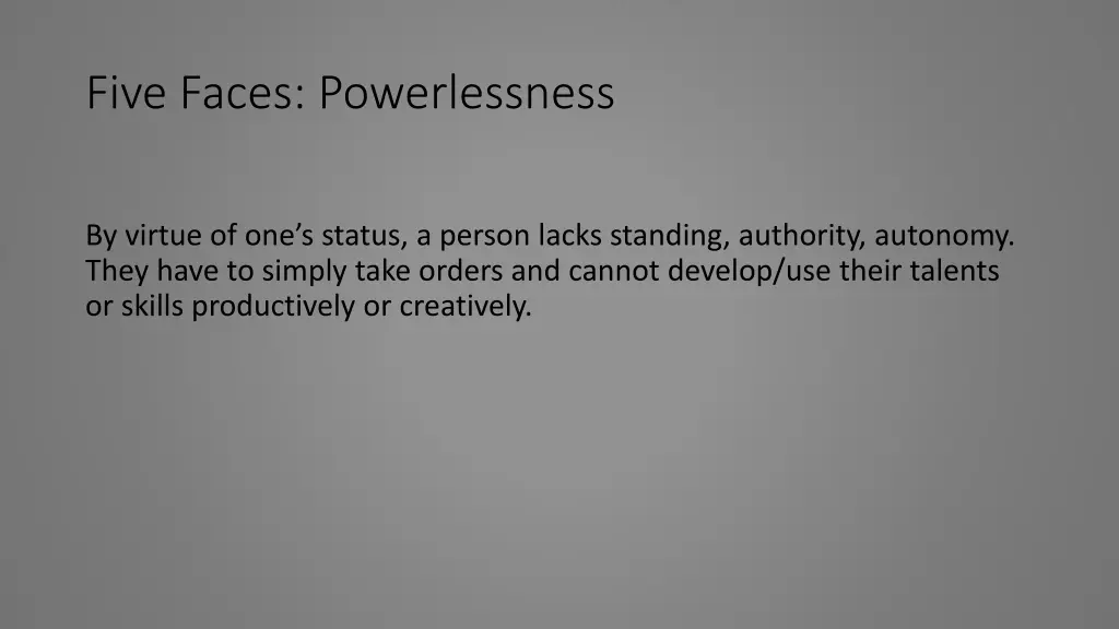 five faces powerlessness 1