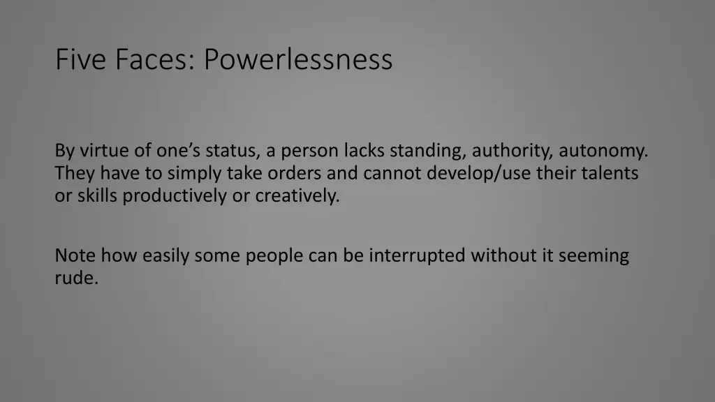 five faces powerlessness 2