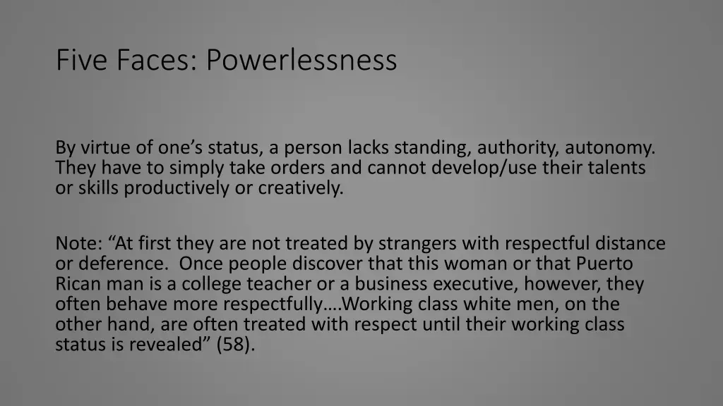 five faces powerlessness 3