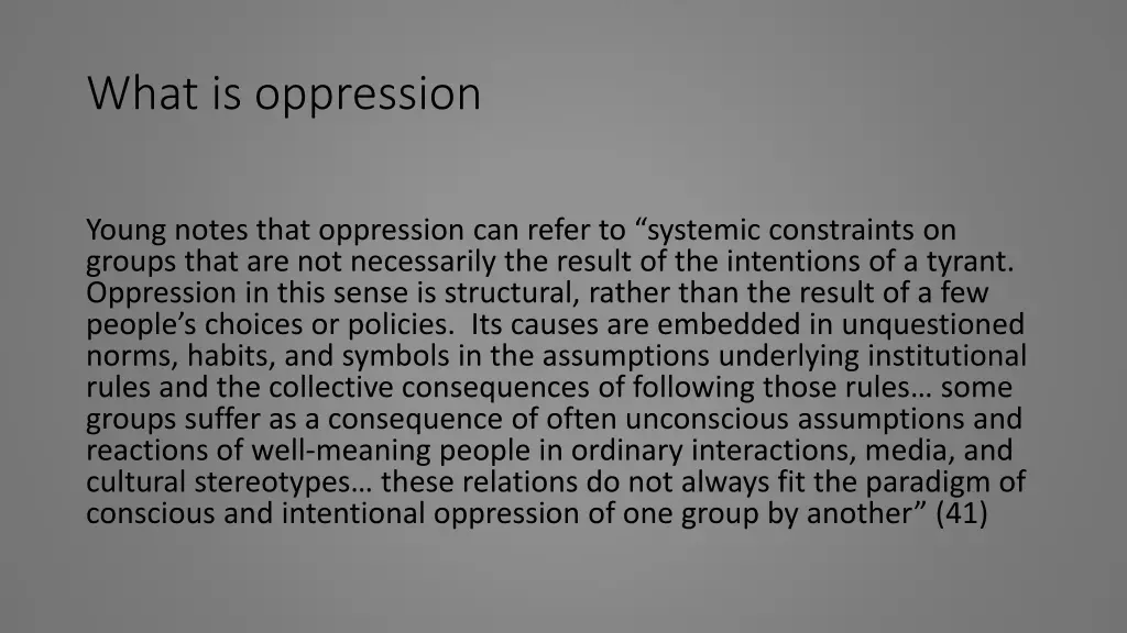 what is oppression 1