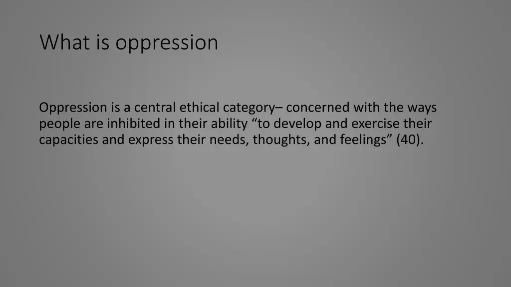 what is oppression