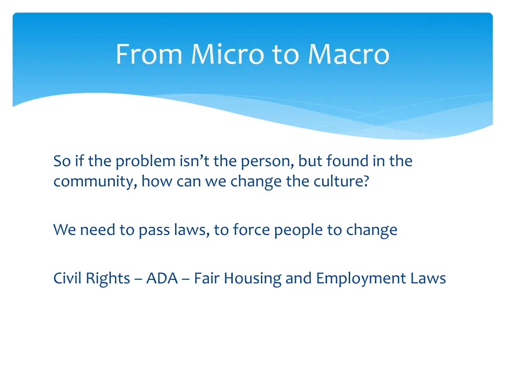 from micro to macro