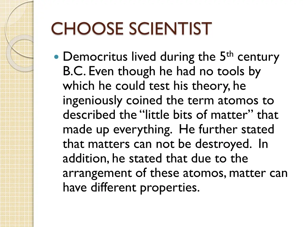 choose scientist