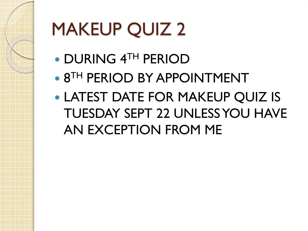 makeup quiz 2