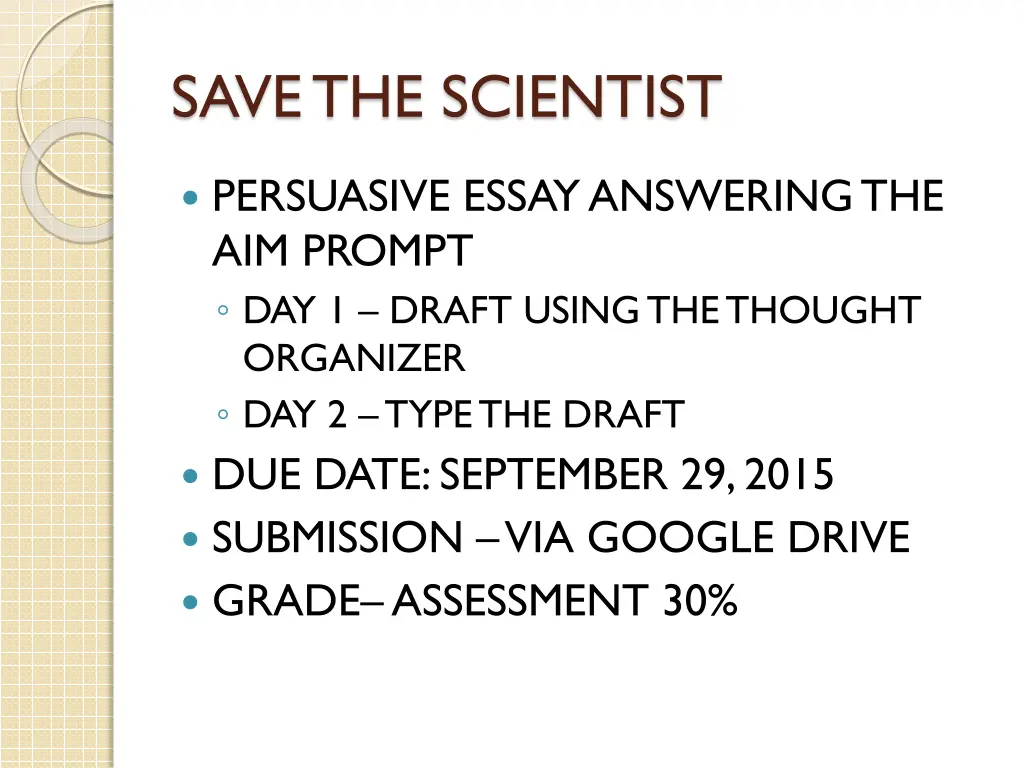 save the scientist