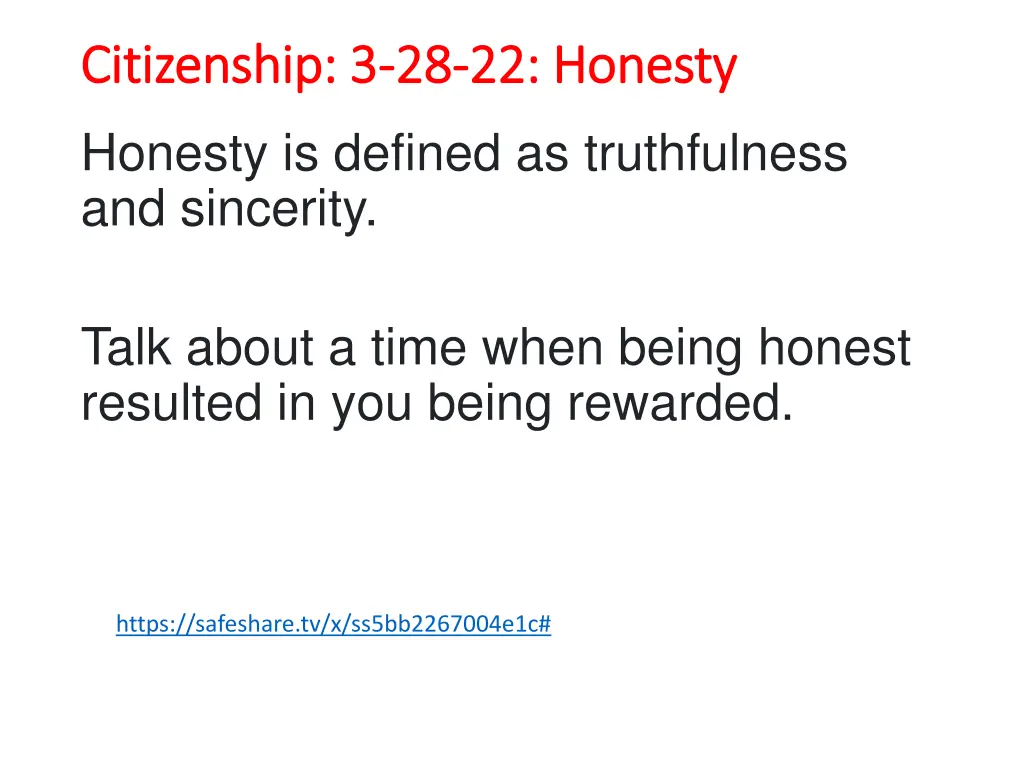 citizenship 3 citizenship 3 28 honesty is defined