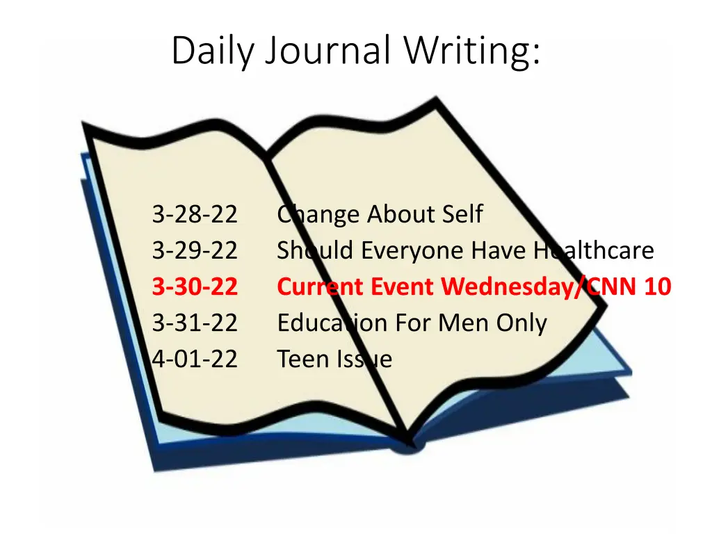 daily journal writing