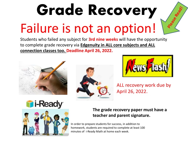 grade recovery failure is not an option students