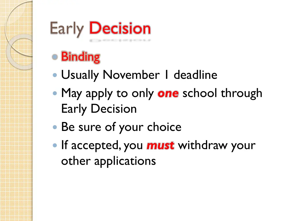 early decision