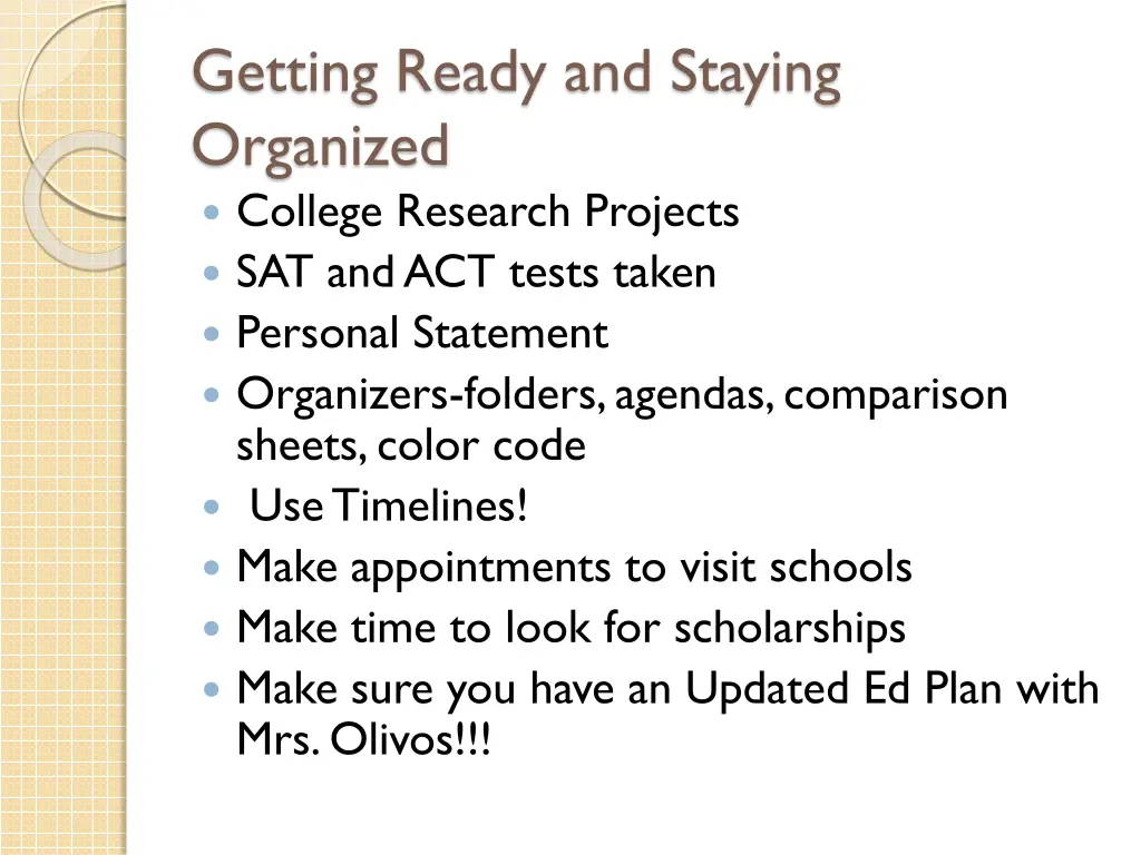 getting ready and staying organized college