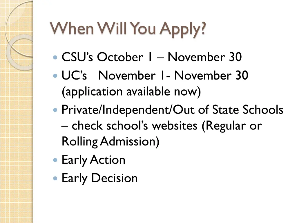 when will you apply
