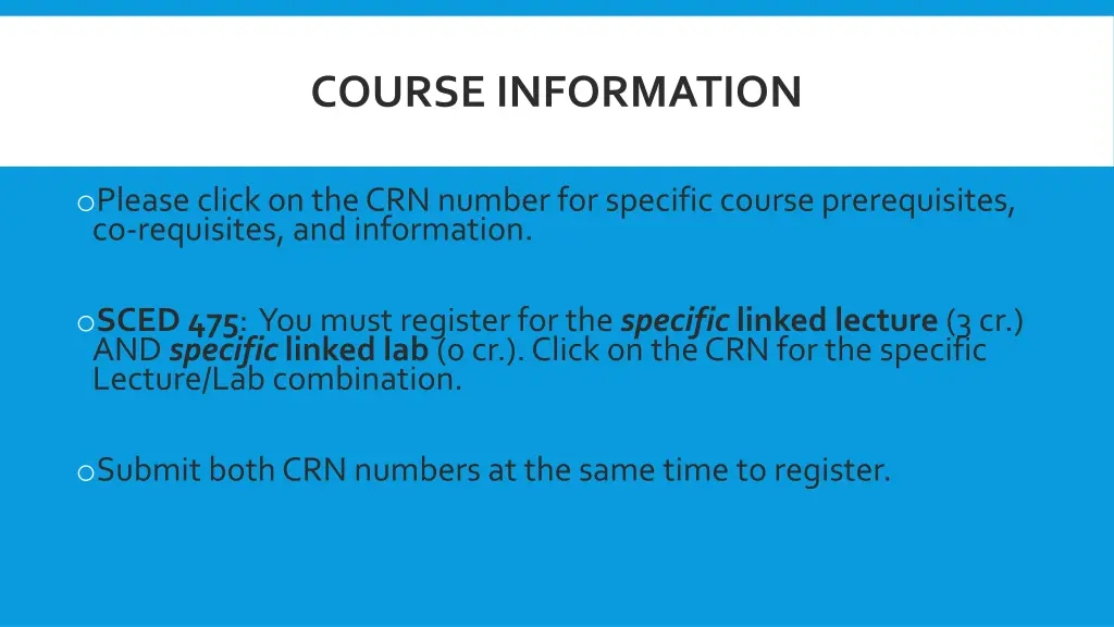 course information