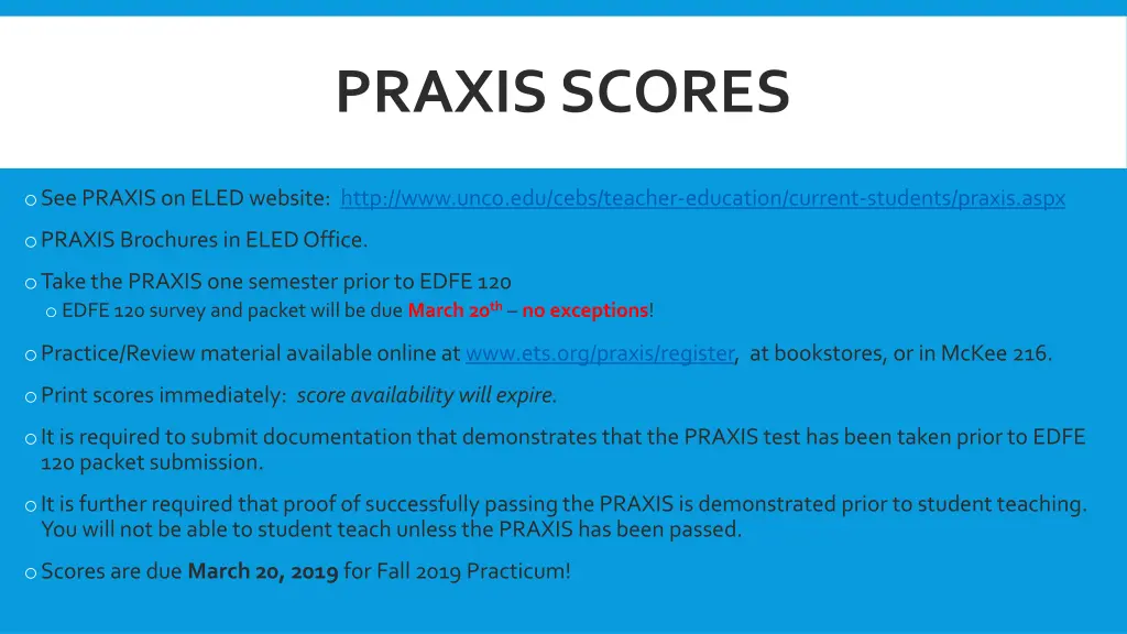 praxis scores
