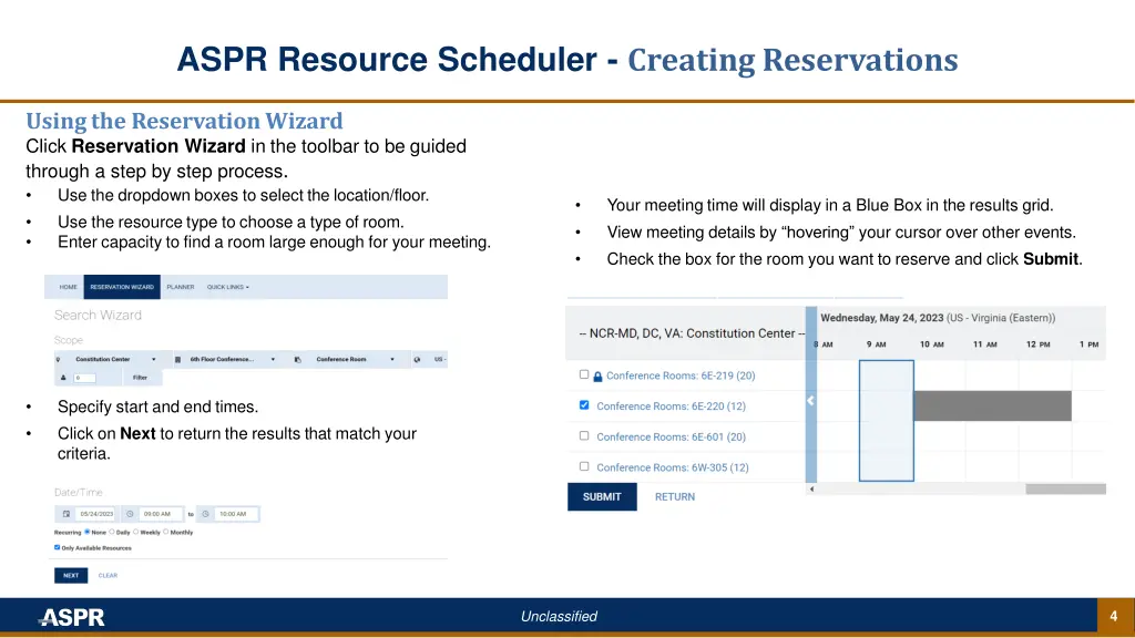 aspr resource scheduler creating reservations 1