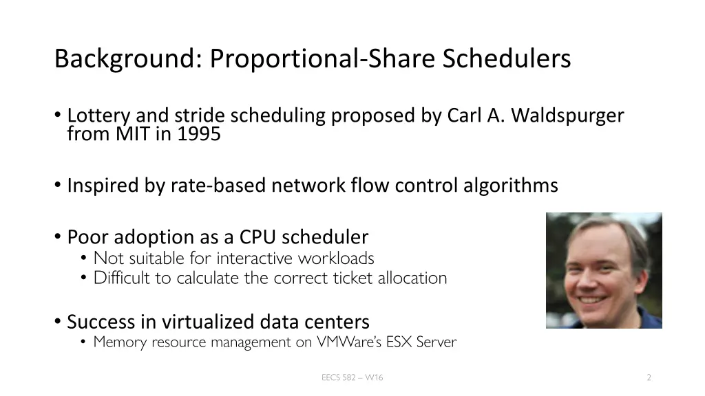 background proportional share schedulers