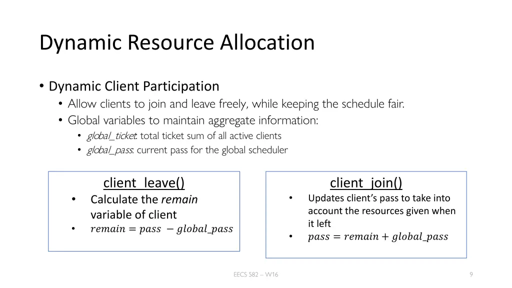 dynamic resource allocation