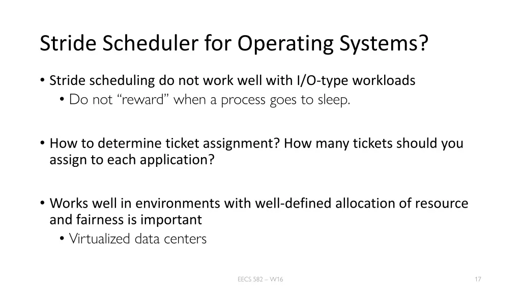 stride scheduler for operating systems
