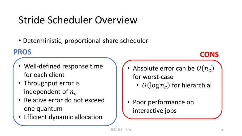 stride scheduler overview