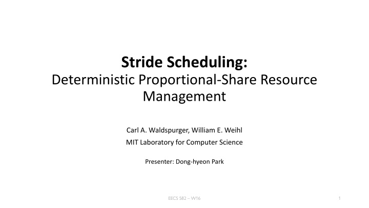 stride scheduling