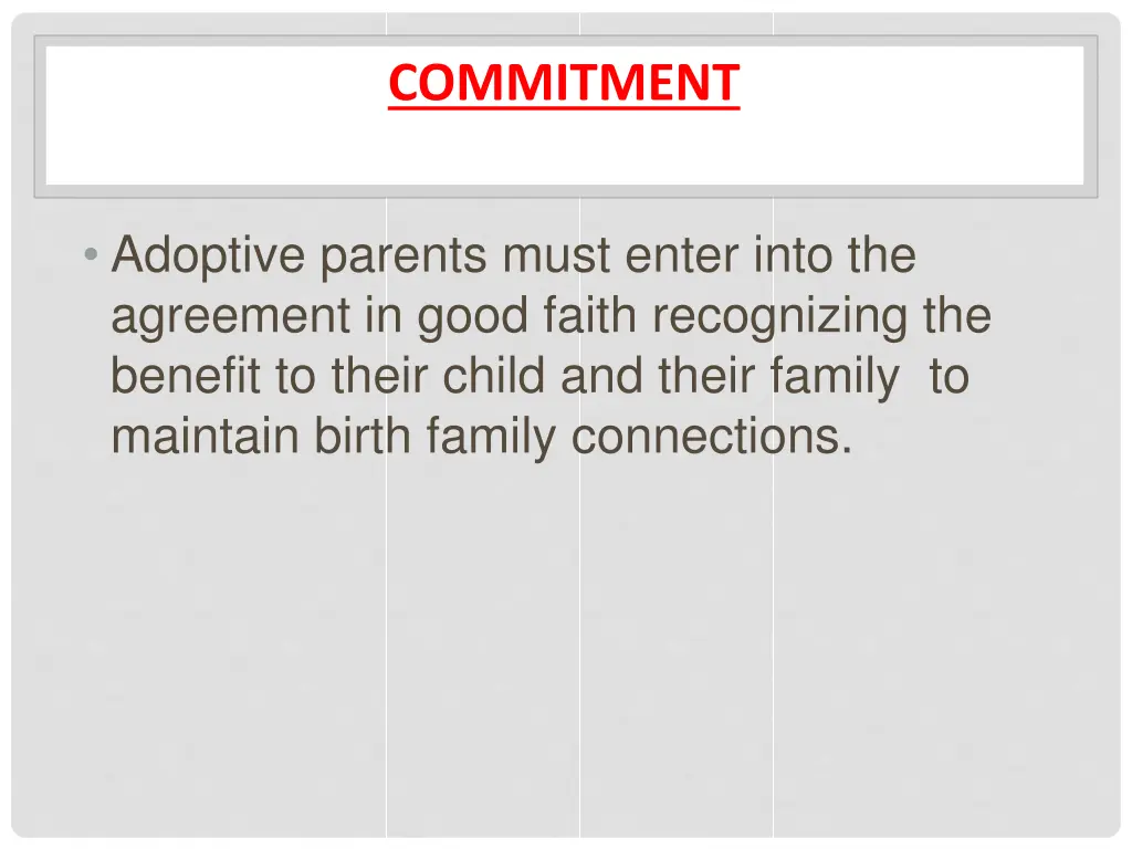 commitment
