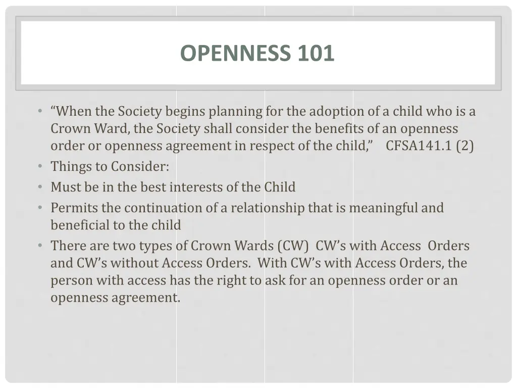 openness 101