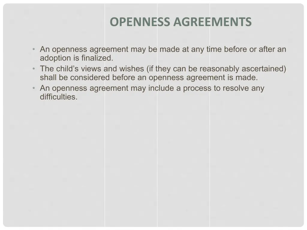 openness agreements
