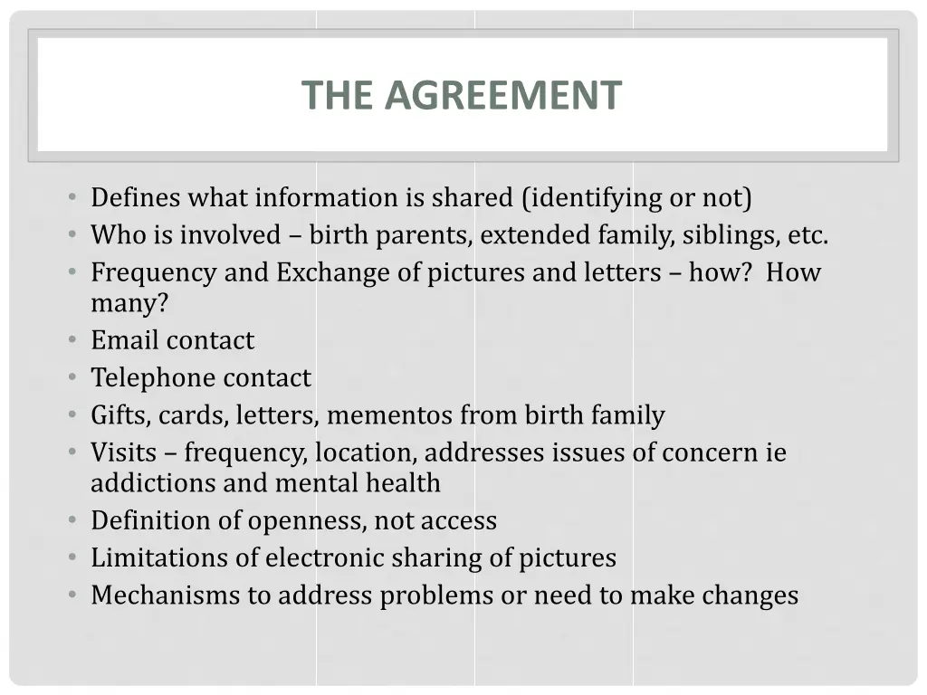 the agreement