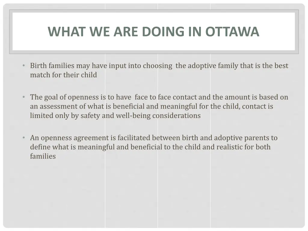 what we are doing in ottawa