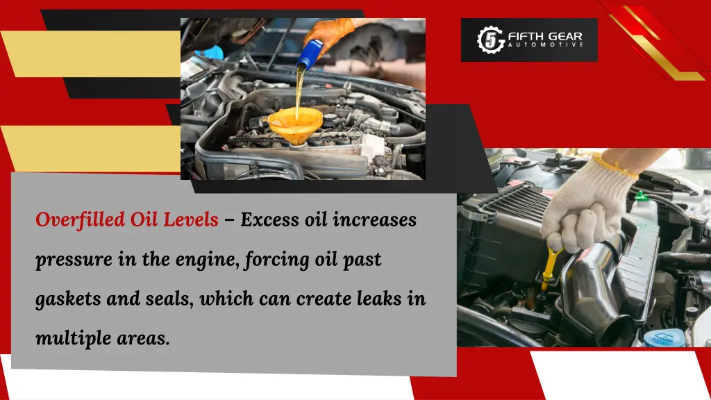 overfilled oil levels excess oil increases