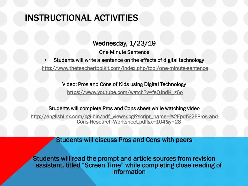 instructional activities 1