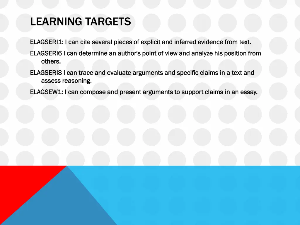 learning targets