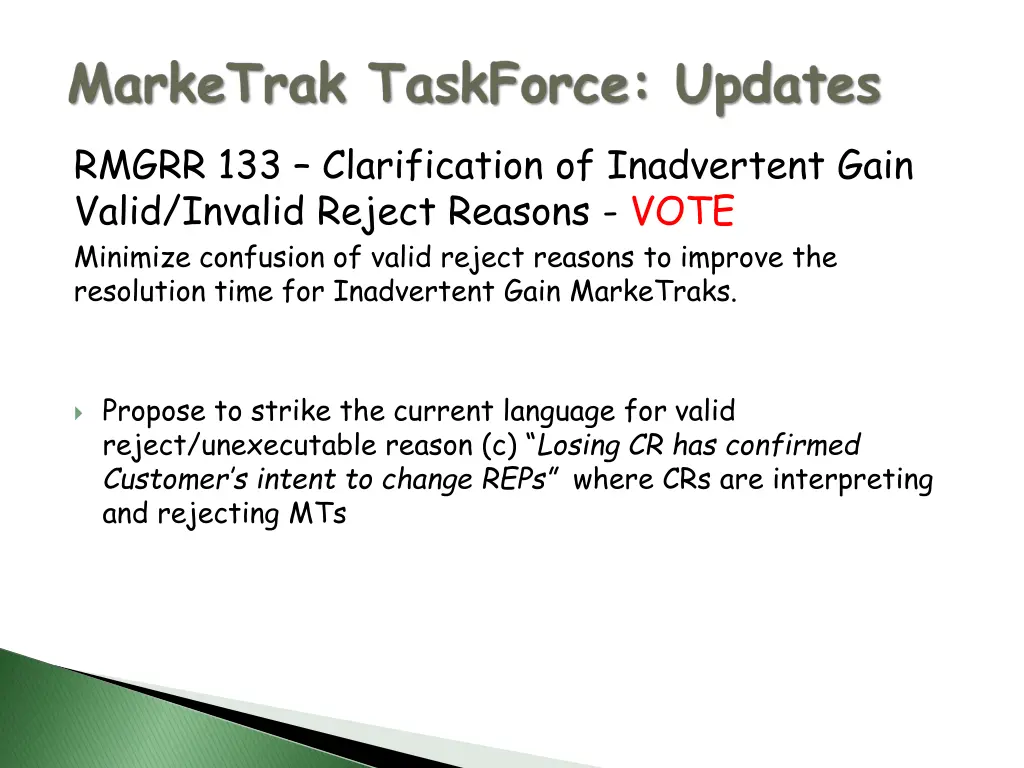 rmgrr 133 clarification of inadvertent gain valid