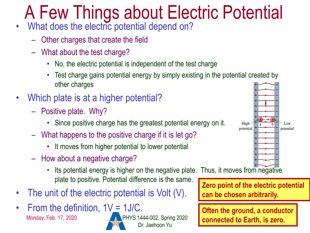 a few things about electric potential what does
