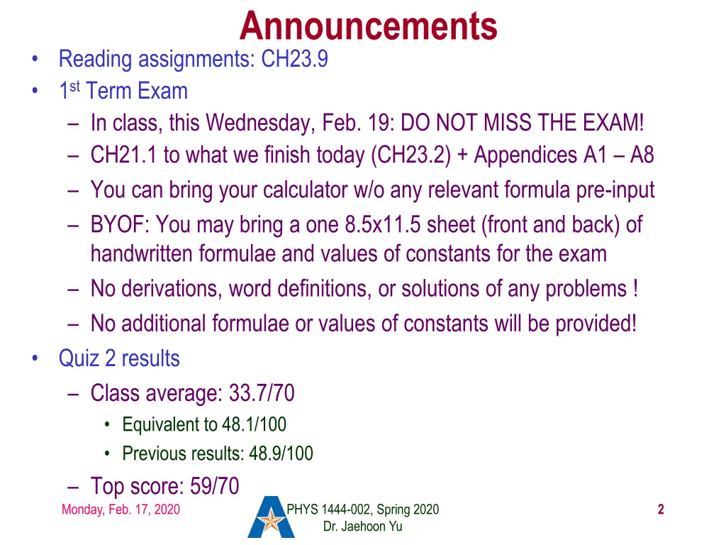announcements