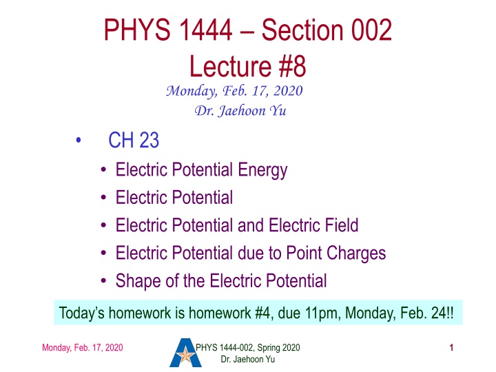 phys 1444 section 002 lecture 8 monday