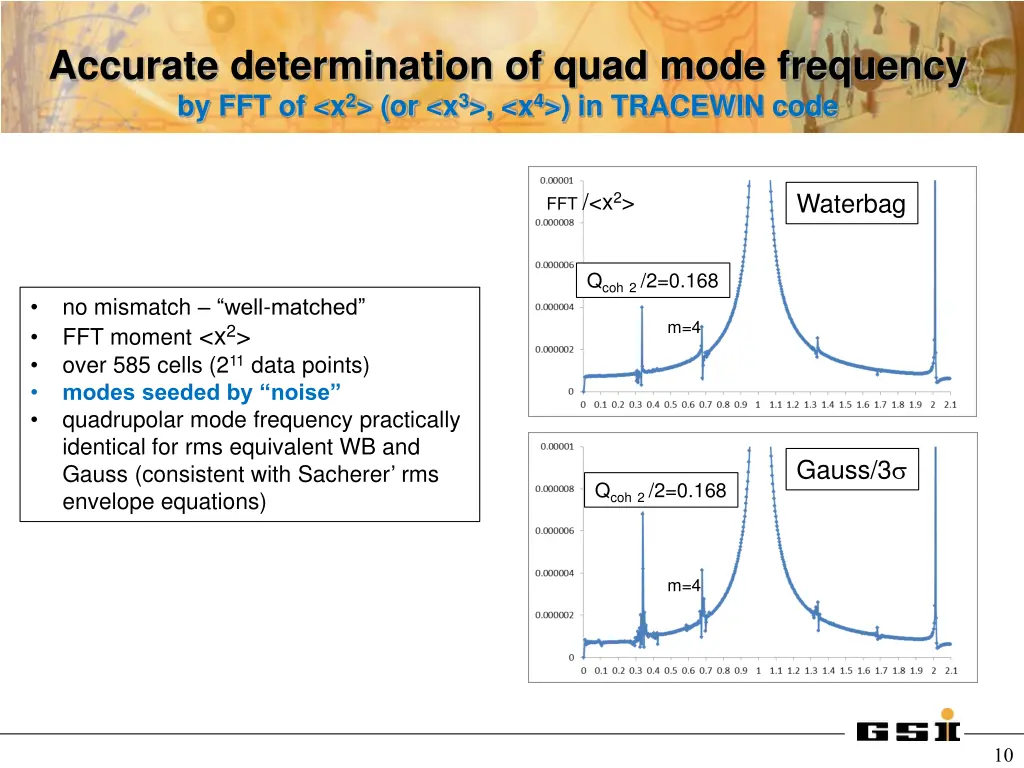 accurate determination of quad mode frequency