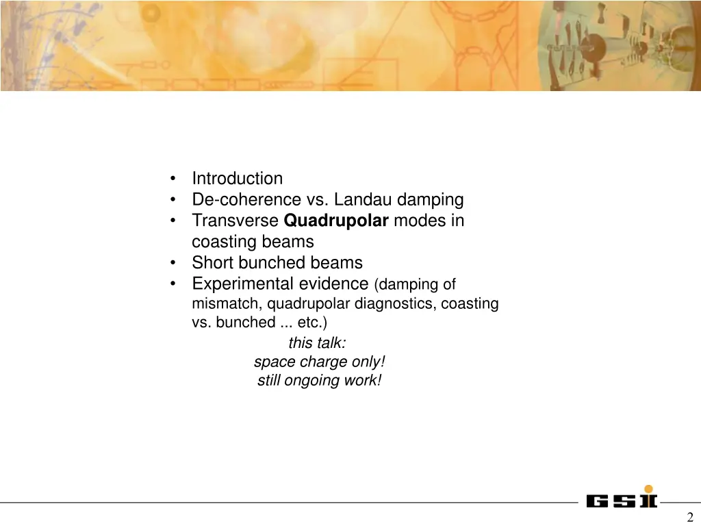 introduction de coherence vs landau damping