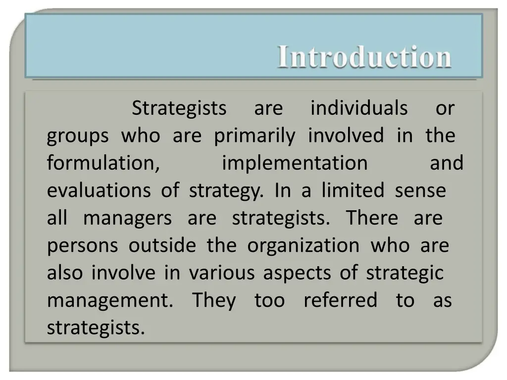 strategists