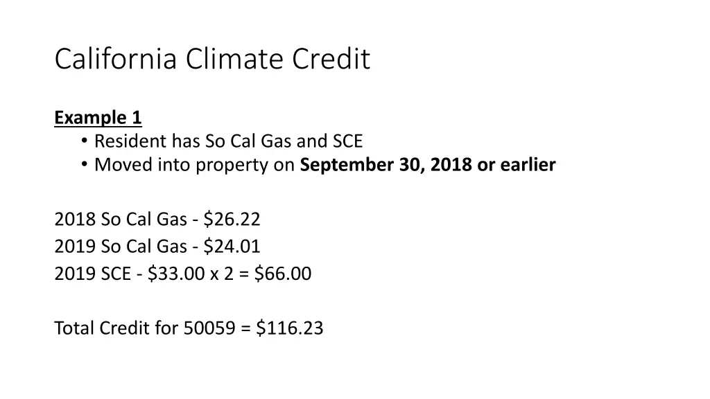 california climate credit 1