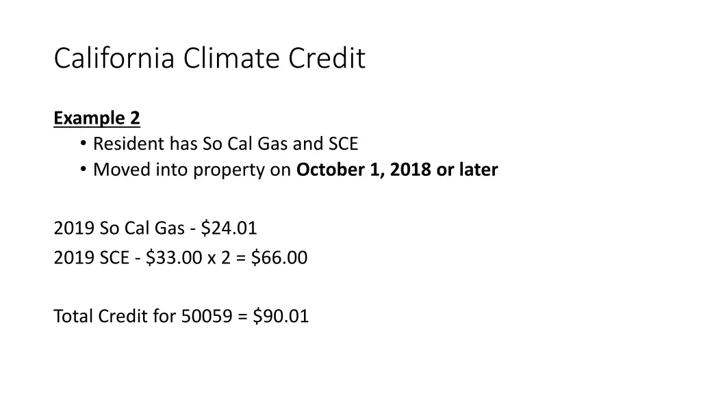 california climate credit 2