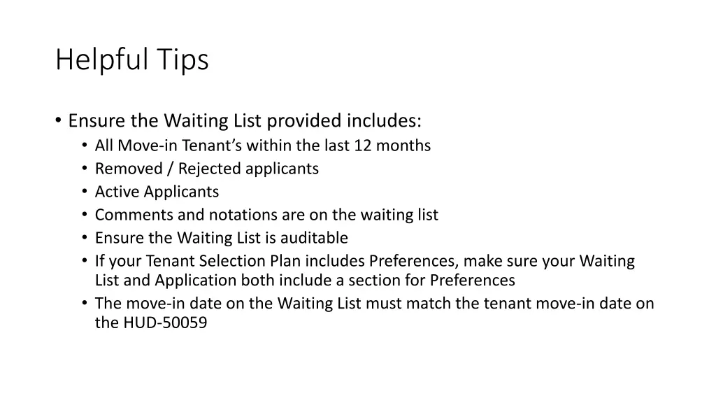 helpful tips