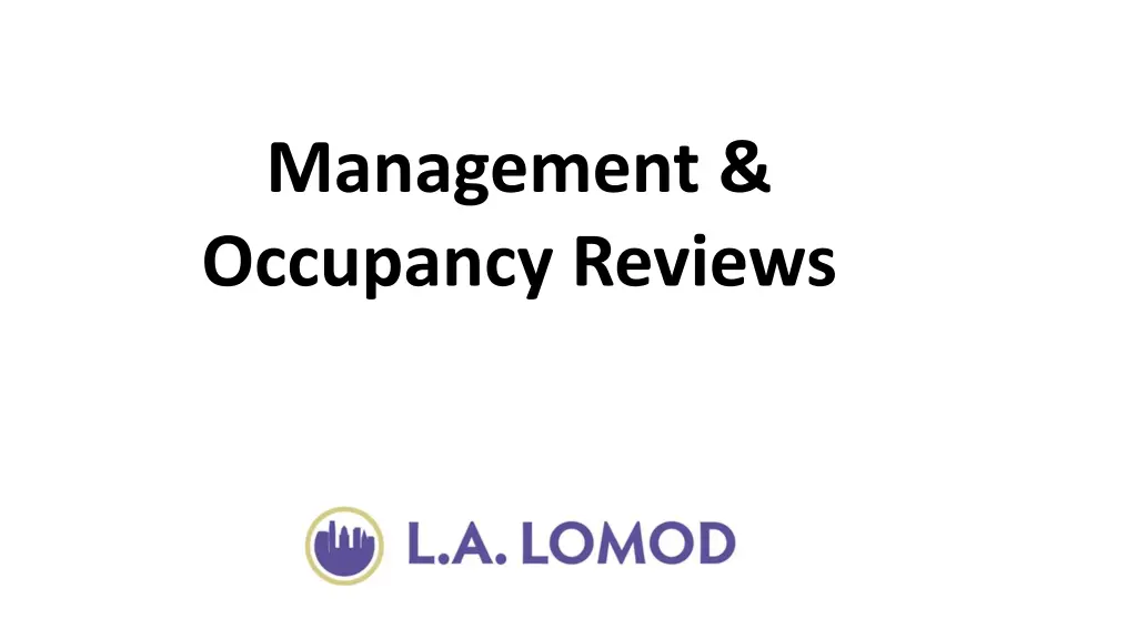 management occupancy reviews