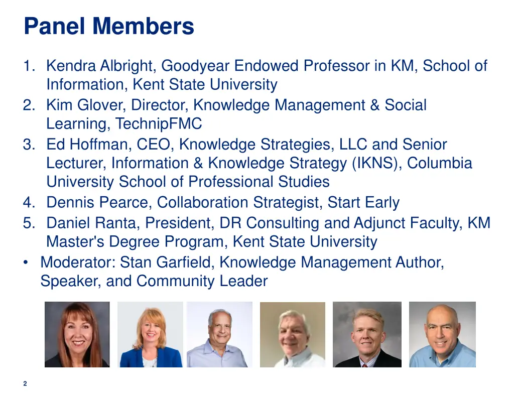panel members