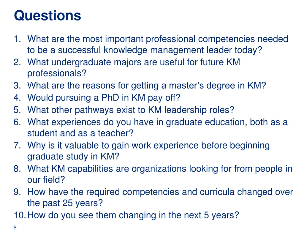 questions