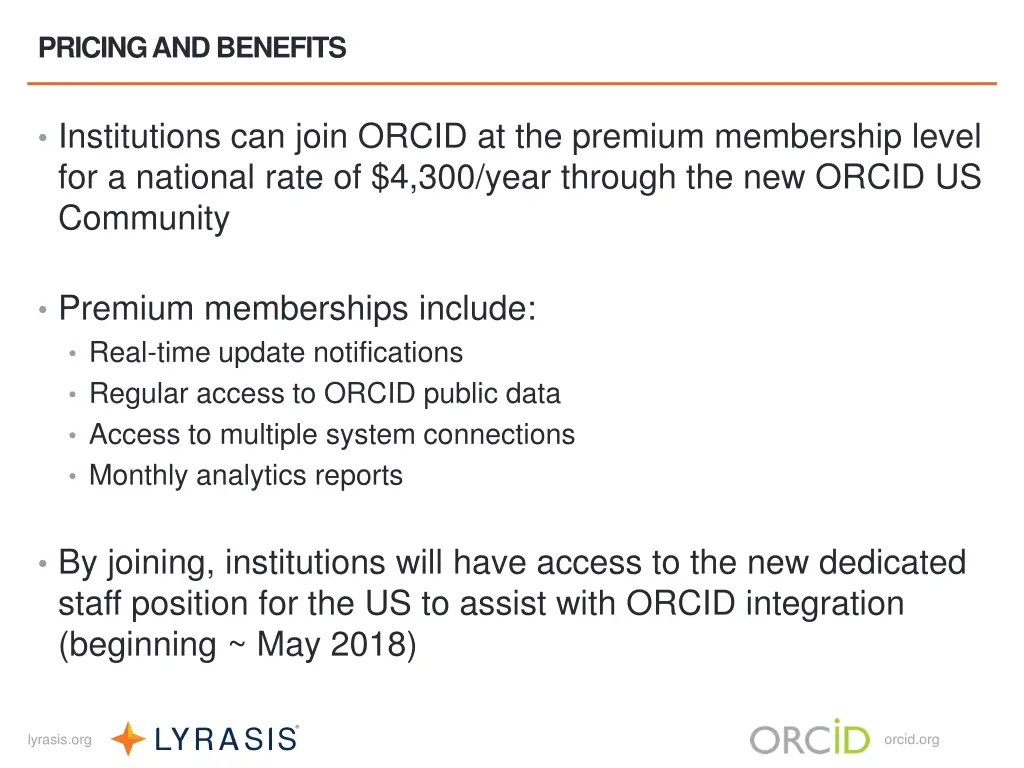 pricing and benefits