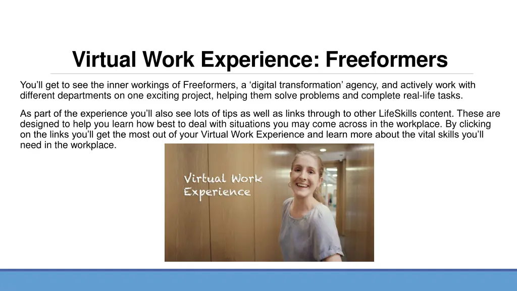 virtual work experience freeformers