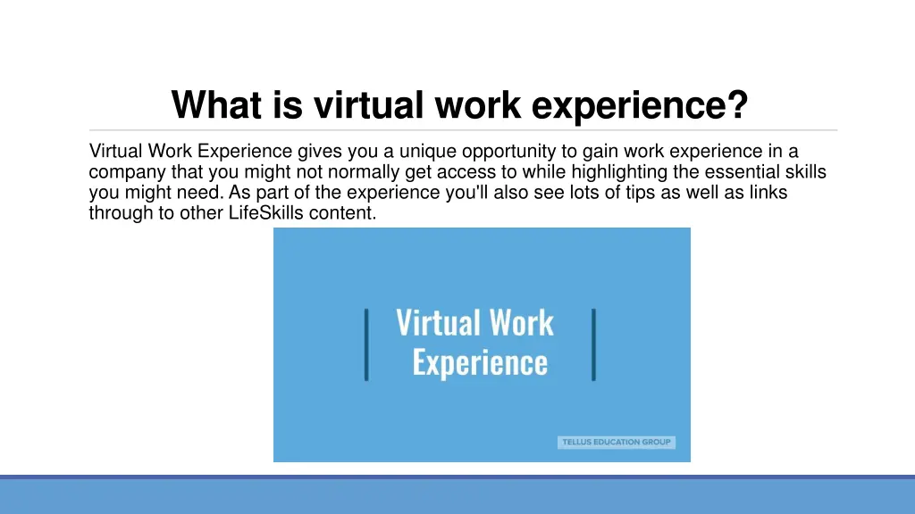 what is virtual work experience